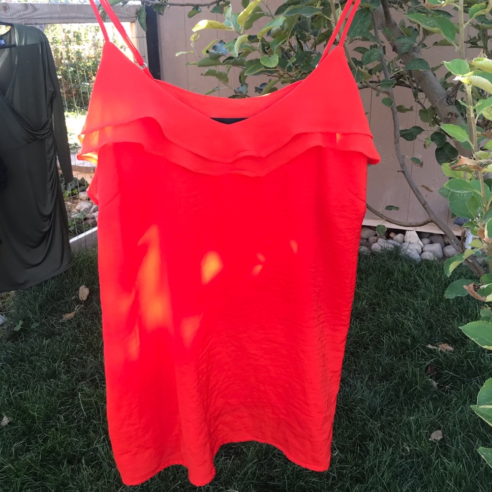 Hot red, satin top